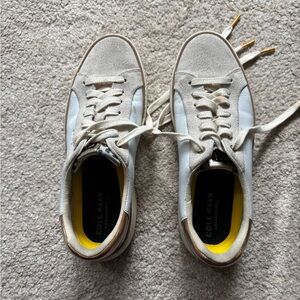 Cole Haan White and Beige Suede & Leather Women's Sneakers